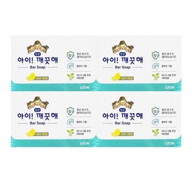 Lion Korea Ai Kkae끗Hae Soap, Refreshing Lemon Scent, 100g x 4