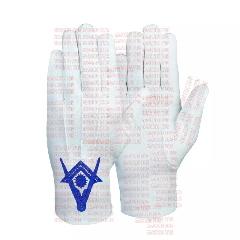 Senior Deacon Apron With Chain Collar & Gloves - Blue