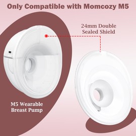 1pcs Double-Sealed Flange 24mm Compatible with Momcozy M5 Breast Pump, 24mm Flange M5 Breast Pump Replacement Accessories