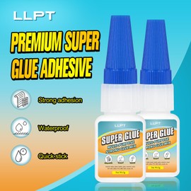 LLPT Super Glue | Net 3g Each | Clear All Purpose Superglue with Anti-Clog Cap | Super Fast Strong Thin Adhesive Professional | Plastic Metal Ceramic Glass Leather DIY Craft (LSG003-2E) | 2 Pack