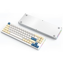 ATTACK SHARK M71 75%TKL Wireless Mechanical Keyboard,Full Aluminum CNC,BT5.0/2.4G/USB-C,Hot-swap,RGB LED,NKRO Gaming Keyboard,4600mAh,Pre-lubed Linear Switch,Custom Gasket Mount for PC Mac/Win(Khaki)