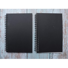 SOWAKA 2 Pcs Black Cover Wirebound Notebooks Blank Small Unlined Spiral Journal Planner Diary Notepad Memo for Students Office Travelers Writing Sketching Drawing 7 x 4.7 Inch 50 Sheets (Black)