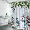 NYCCSM Christmas Shower Curtain Winter Retro Cute Snowman Snow Holiday