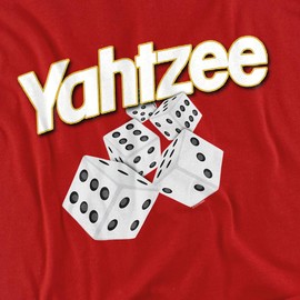 Yahtzee Tumbling Dice Unisex Adult T-Shirt for Men and Women, Red, 2X-Large