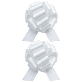 2PCS Pull Bow for Gift Wrapping, 10" Large Ribbon Bow, Big Present Bows for Gift Basket, Wreath, Bike, Birthday, Anniversary, Easter, Holiday, Wedding, Party & Home Decor (Brushed White)