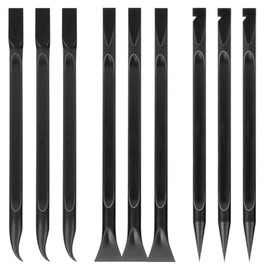 9Pcs Crevice Cleaning Tool, Carbon Fiber Multi-Purpose Scraper, for Tight Spaces, Kitchen, Stickers, Labels, Oil Stains, Food, Dirt (Black)