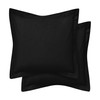 Cotton Delight European Pillow Shams Set of 2 Black Euro