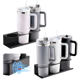 2 Pack Magnetic Cups Holder, Organizer for 30-40 oz Water Bottle Tumblers with Handle, Kitchen Cup Storage Rack for Refrigerator Fridge