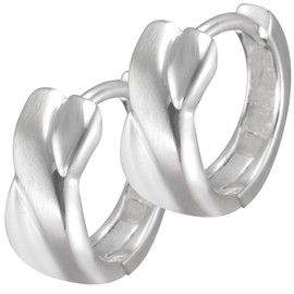 VINANI CEW Women's Eternal Wave Creole Earrings 925 Silver, Sterling Silver, plain