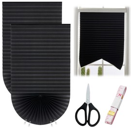 2 Pack Temporary Blackout Blinds, VEGCOO 180 * 90cm Stick on Curtains Blackout Blinds with 4 Clips, No Drill Blinds Blackout Curtains for Bedroom Kitchen Bathroom Windows Nursery Loft Travel RV Car