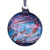 Hanging Glass Friendship Ball, 8cm, Blue and Pink