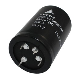 Epcos 4-Pin Elko Capacitor Radial 560µF 500V 85°C B43510B6567MS1 d40x60mm