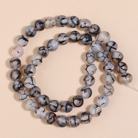 OAIITE abalorio redondas sueltas de ágata de vena de dragón natural de 8 mm, con piedra curativa para hacer joyas, collares, pulseras y collares