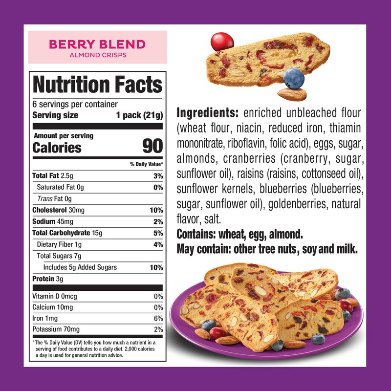 Nonni's THINaddictives Almond Thin Cookies - Berry Blend Almond Cookies