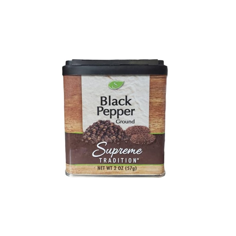 Supreme Tradition Black Pepper Ground Seasoning 2 oz, 2 oz