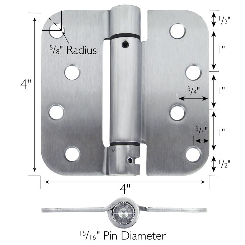 Design House Self Closing Interior/Exterior Door Hinges, 4 Inch x