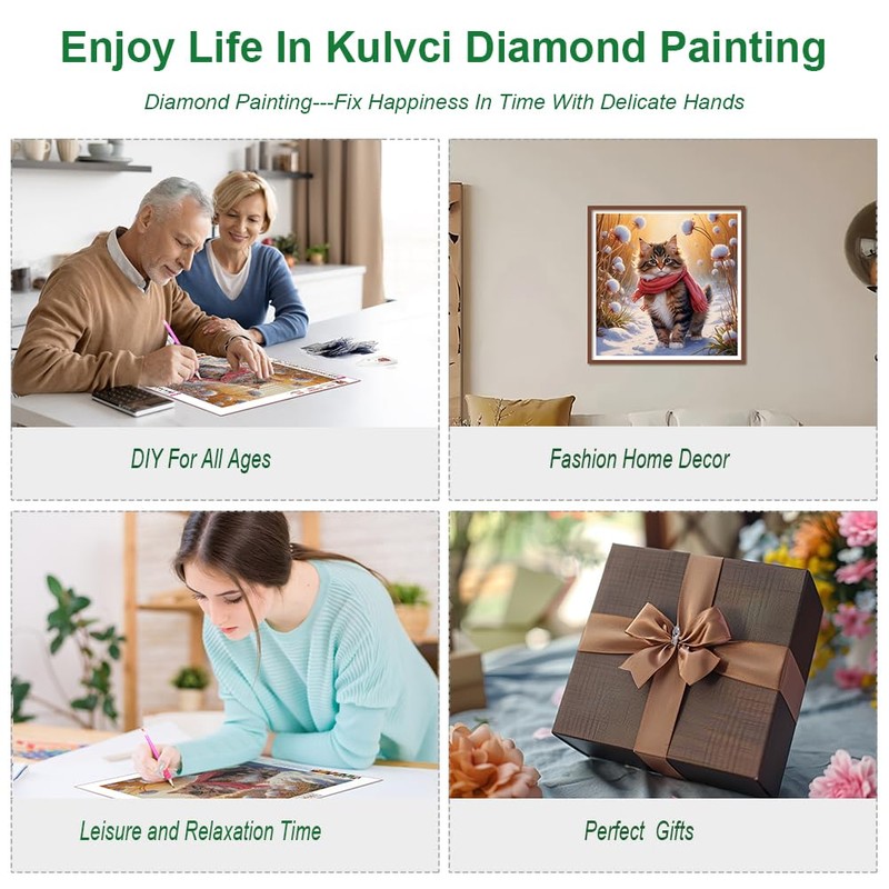 Kulvci Cat Diamond Painting Kits for Adults, Diamond Art Kits