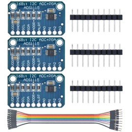 MTDELE 3Pcs ADS1115 16 Bit 4 Channel Analog to Digital Converter ADC IIC I2C multiplexer Compatible with for Arduino Raspberry Pi