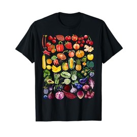 Rainbow Fruit And Vegetable Vegans Gardeners Vegetarian Day T-Shirt