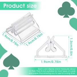 Aster 24 Pieces Plastic Playing Card Stands Multicolor Playing Card Holder Playing Card Holder Board Game Pieces for Game Board Marker Party Favor