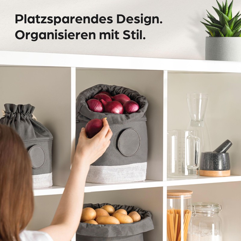 Potato Storage Box Set of 3 - Sustainable Jute Storage