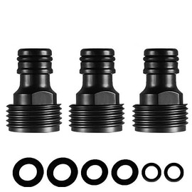 YAAVAAW 3Pack Garden Tap Connector Hose Tap Adapter 3/4inch,Outdoor Male Threaded Tap Connector for Hose Pipe,Threaded Faucet Adapter,Outside Hose Pipe Tap Connector,External Threaded Taps Connector