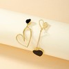 CWVHQ Asymmetric Heart Dangle Earrings Hollow Love Heart Drop Statement