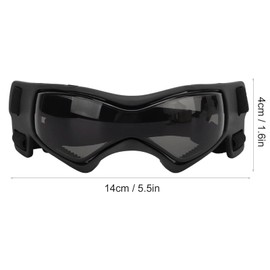 plplaaoo Dog Goggles,Small Breed Dog Sunglasses, Easy Wear Dog UV Sunglasses, Windproof Soft Frame Adjustable Straps UV Protection Puppy Sunglasses for Small to Medium Dog [Black]