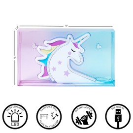 Heritage Kids Unicorn Acrylic Light Up Neon Sign for Wall or Table, 9" W x 5" H x 1.8" D