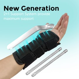 LAFUYSO Wrist Brace for Carpal Tunnel, [New Upgrade] Adjustable Night Wrist Support Brace, Hand Support for Arthritis, Tendonitis, Sprain, Injuries, Wrist Pain (Left Hand-Black, L/XL)