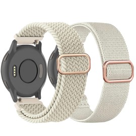 TUCOMO Dehnbares Nylon Armband Kompatibel mit 18mm Garmin Vivoactive 4S/Venu 2S/Venu 3S/Vivomove 3S, Geflochtenes Loop Elastische Ersatzband für Garmin Forerunner 255S/265S Herren Damen