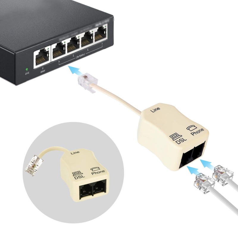 Phone Jack Splitter, In-line DSL Splitter Filter for Phone Line