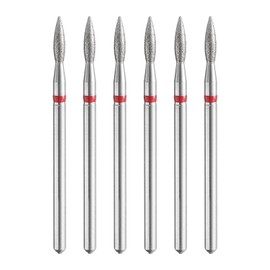 HARFINGTON 6pcs 200-230 Grits Diamond Grinding Bit 2.1mm Oval Head 2.35mm Shank 8mm Length Stone Sanding Drill Bits Rotary Tool for Ceramic Glass Nails Grinding Polishing