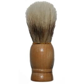 B2Q 9694 Wooden Shaving Brush with Gold Ring Approx. 10 cm Diameter 3 cm