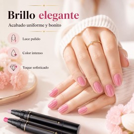 6 Piezas Rotulador De Esmalte De Uñas, 2026 Rotuladores de Gel Para Uñas de Secado Rápido 3 en 1, Marcadores De Esmaltes, Polish Nail Polish Pens para Salón de Belleza en Casa (A)
