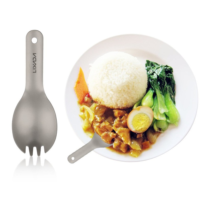 Lixada Spoon Sparking Spoon Cutlery Set Outdoor Cutlery Set Titanium