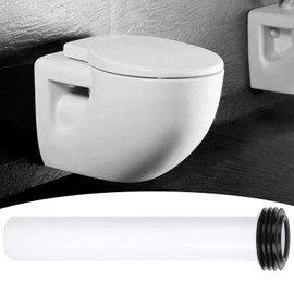 Ejoyous Concealed Toilet Water Tank Straight Flush Pipe, 280mm Length White Flushing Tube Toilet Accessory with Rubber Sealing