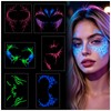 6 Pcs Glow in Dark Freckles Face Tattoo Halloween UV