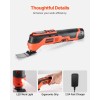 12V Cordless Oscillating Tool Multitool 6000-17500 OPM Variable Speed Saw
