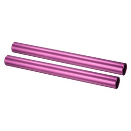 PATIKIL Relay Track Baton, 2 Pack Aluminum Tube Field Running Race Stick Corrosion Resistant for Outdoor Athletics Sport Game Practice Tool, Rose Red