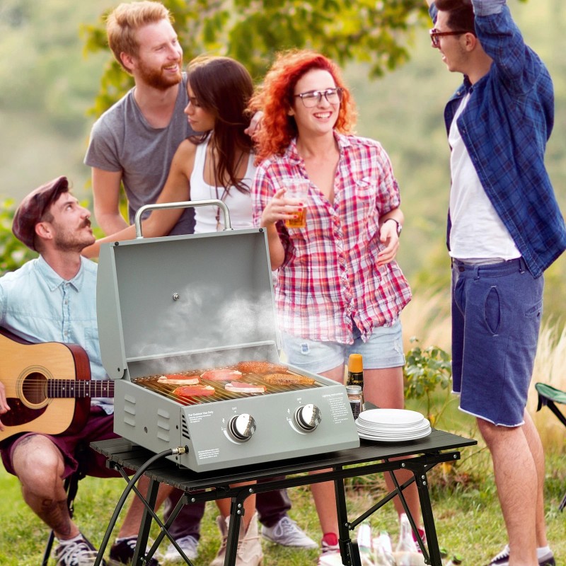 Outsunny 2 Burner Propane Gas Grill Outdoor Portable - Black