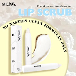 Natural Sugar Lip Scrub Exfoliator: Lip Therapy Hydrating Lip Balm for Soft Nourished Flake-Free Lips with One-Step Prep Sugar Mint 0.1 oz (3g, Peach)