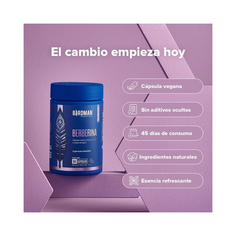 Suplemento Alimenticio Birdman Berberina 90 Cap