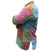 SHOPOHOLIC FASHION Men's Acid Washed Colourful Patchwork Hippie Grandad Shirt