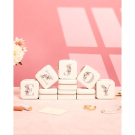 Enthralite Travel Jewelry Box for Girls: Traveling Jewelry Case Gift for Women - Mini Organizer for Necklaces Earrings White G