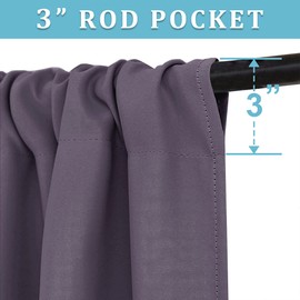 RYB HOME Blackout Curtains for Bedroom - Thermal Insulating Privacy Window Curtains for Kids Nursey Dining Bathroom Home Office Decor, Width 42 x Length 45 inches, Greyish Purple, 2 Panels