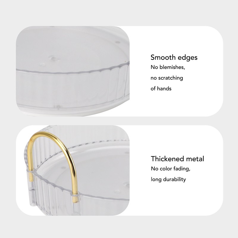 Round Storage Tray 360 Degree Rotating Waterproof Clear Desktop Organizer