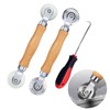 Golgner Pack of 3 Double Wheel Sealing Roller with Wooden