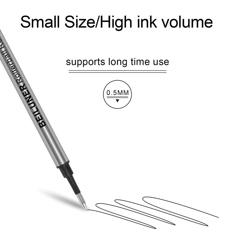 BEILUNER 0.5mm Replaceable Refills Compatible Luxury Wooden Ballpoint Pen Writing