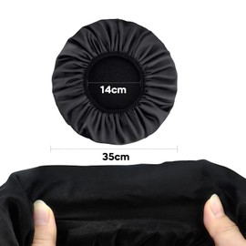 RT Reusable 3-Layer Waterproof Adjustable Women's Shower Cap, Suitable for All Types of Long Hair, Ideal for Girls (Black)